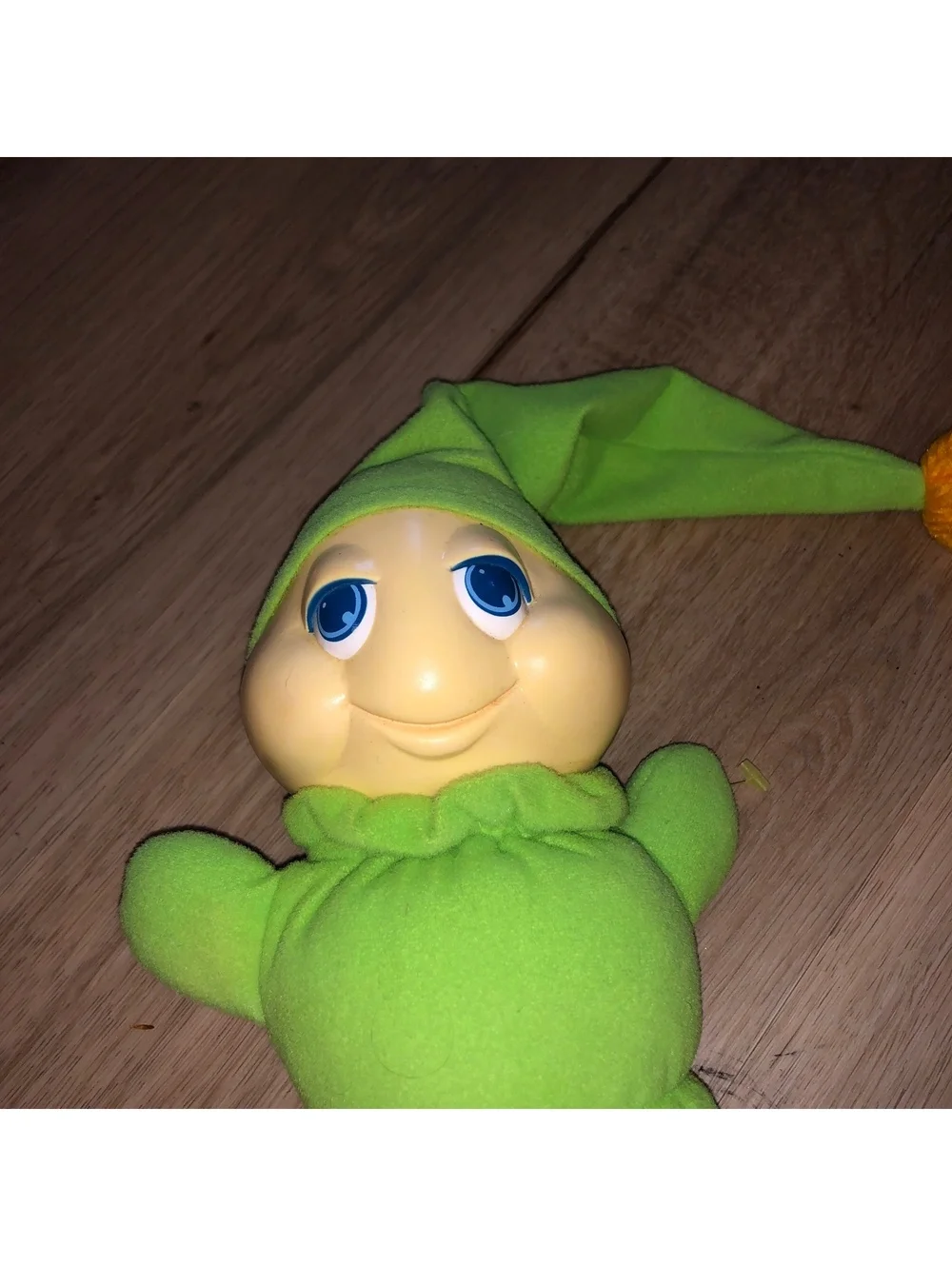 VINTAGE HASBRO 1982 GREEN LIGHT UP GLOW WORM PLUSH DOLL 13” GLO TESTED WORKS!